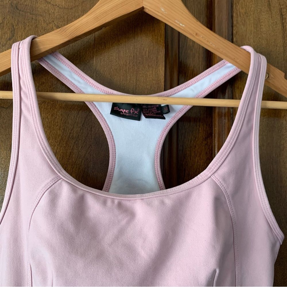 Light Pink Racerback Crop Tank Top - Picture 3 of 6